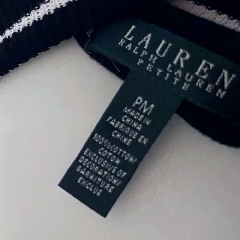 Lauren Ralph Lauren stripe turtleneck top classic preppy chic - Picture 4 of 5
